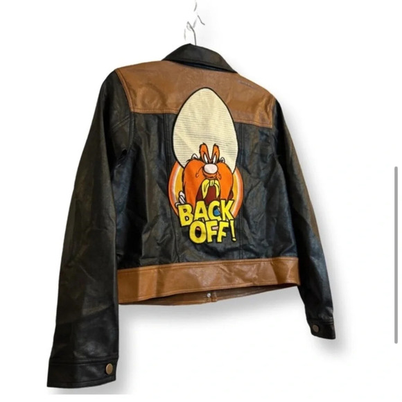 Looney Tunes X Unique Vintage Yosemite Sam “back off” Trucker Jacket Medium NWOT - Picture 2 of 6